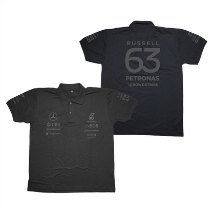 Camisa Polo George Russell Mercedes 2024 All Black