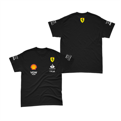 Camiseta Algodão Ferrari 2024 Preta