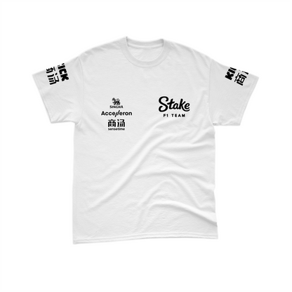 Camiseta Algodão Valtteri Bottas Stake Sauber 2024 Branca