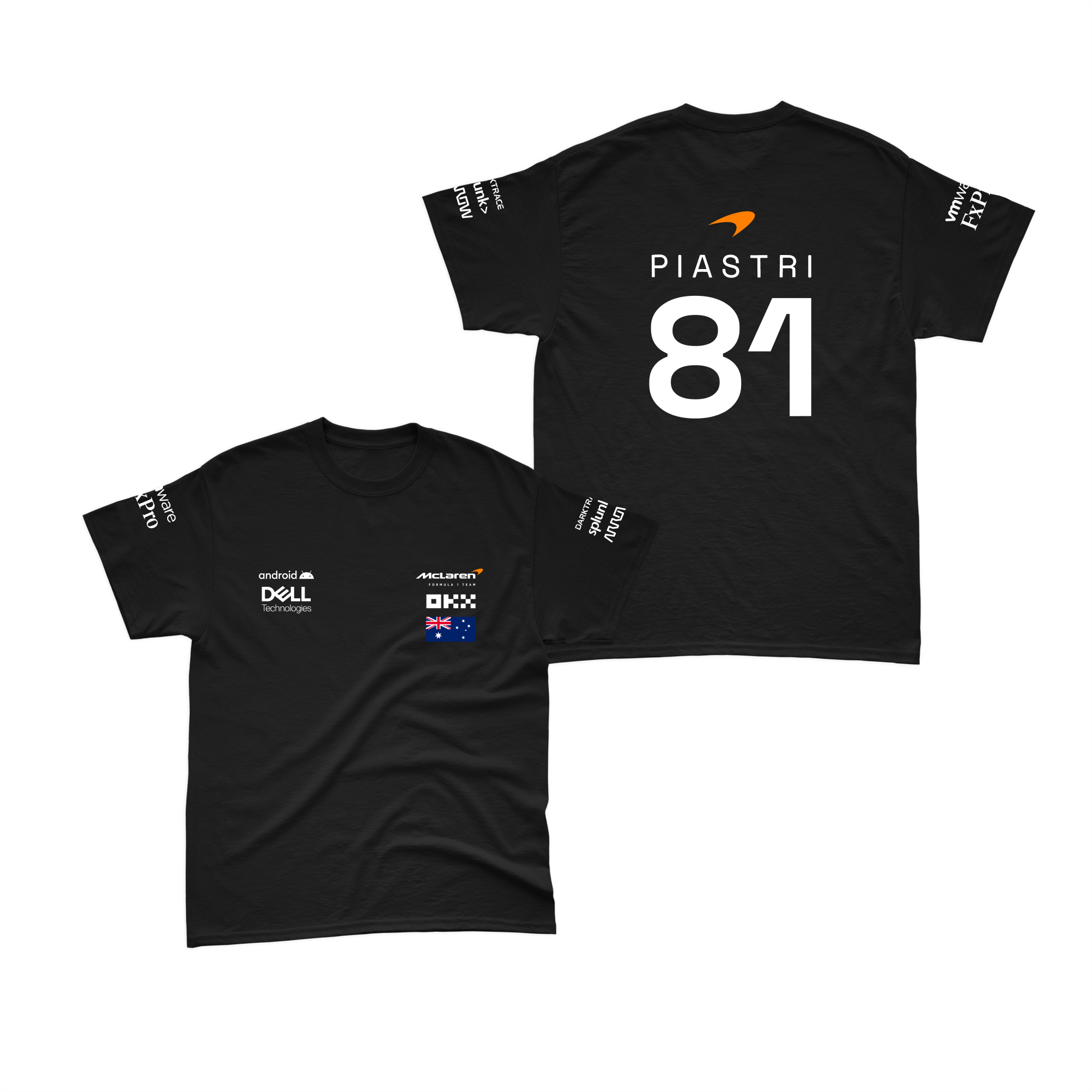 Camiseta Algodão Oscar Piastri Mclaren 2024 Preta