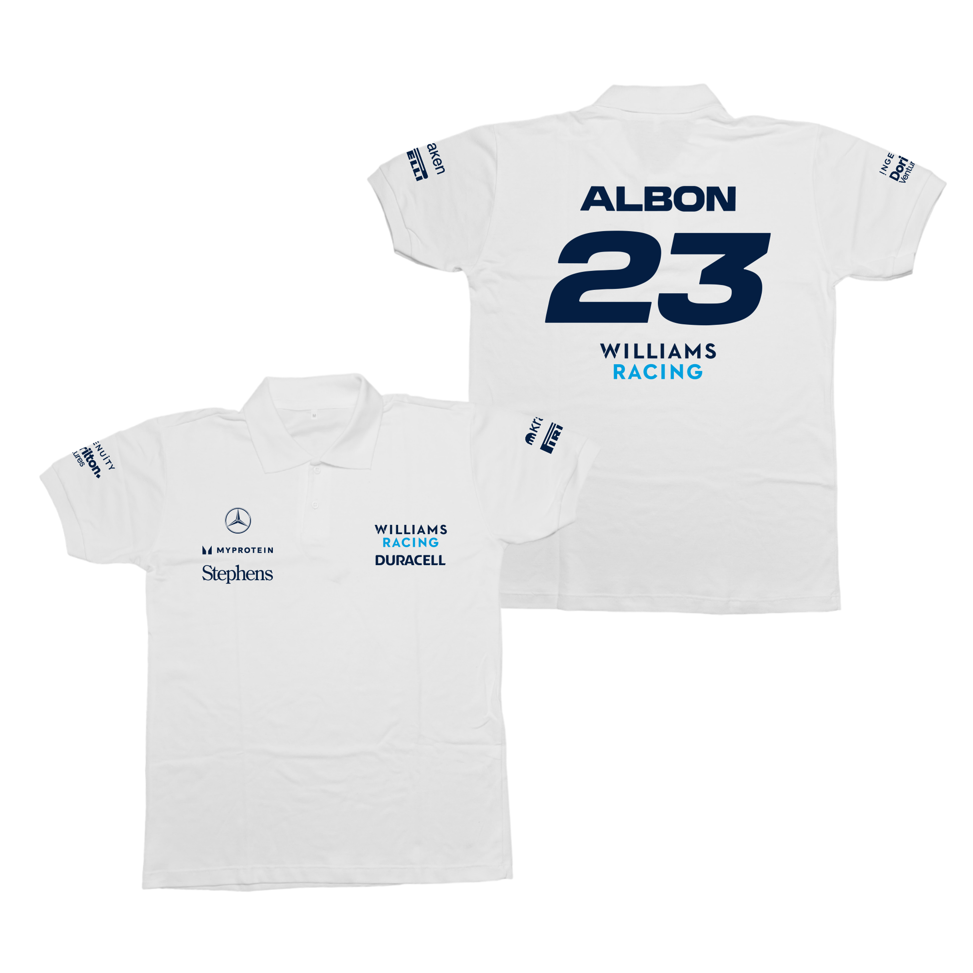 Camisa Polo Alex Albon Williams 2024 Branca