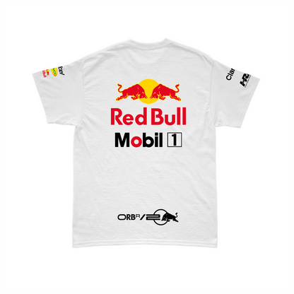 Camiseta Algodão Sergio Perez Red Bull Racing 2024 Branca