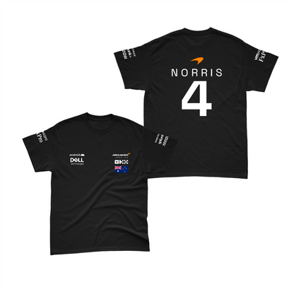 Camiseta Algodão Lando Norris Mclaren 2024 Preta