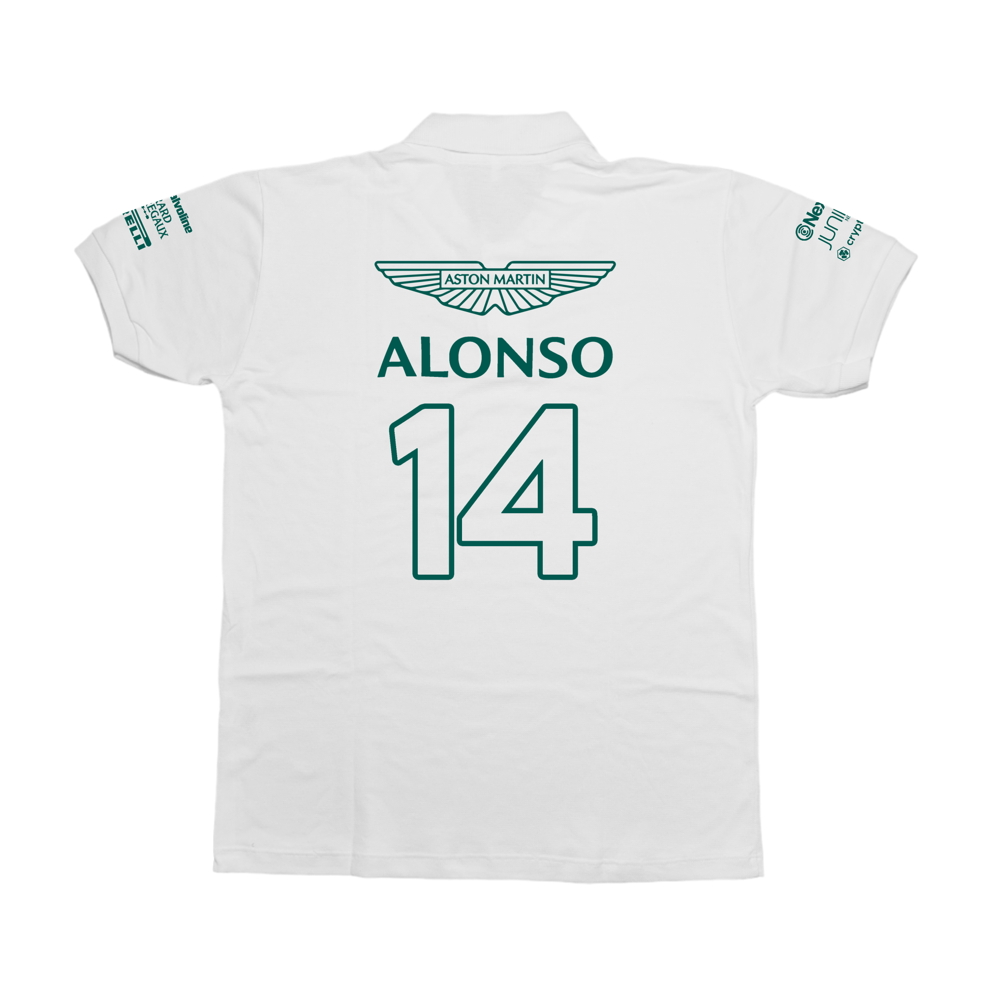Camisa Polo Fernando Alonso Aston Martin 2024 Branca