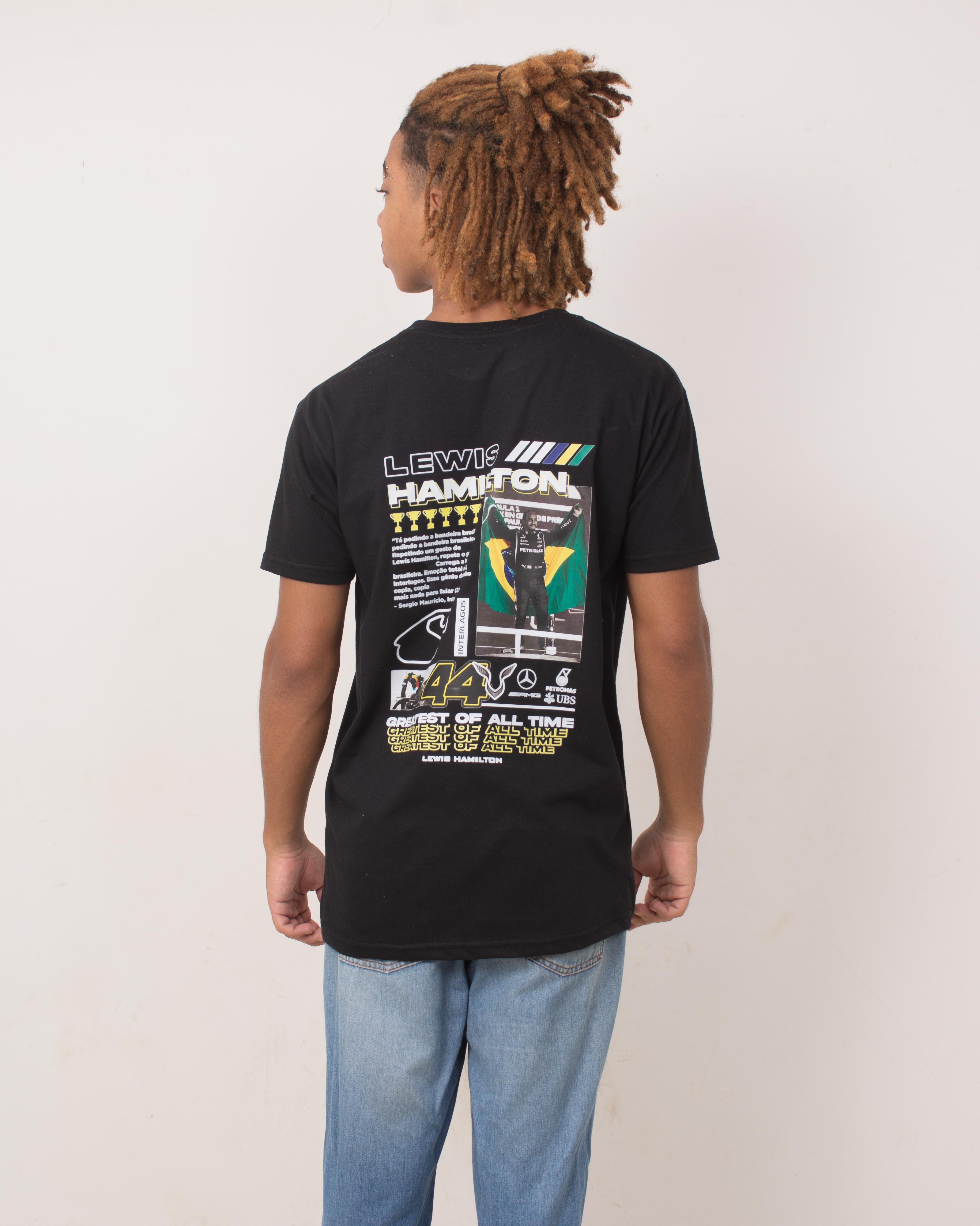 Camiseta Moments Lewis Hamilton Brasil Algodão