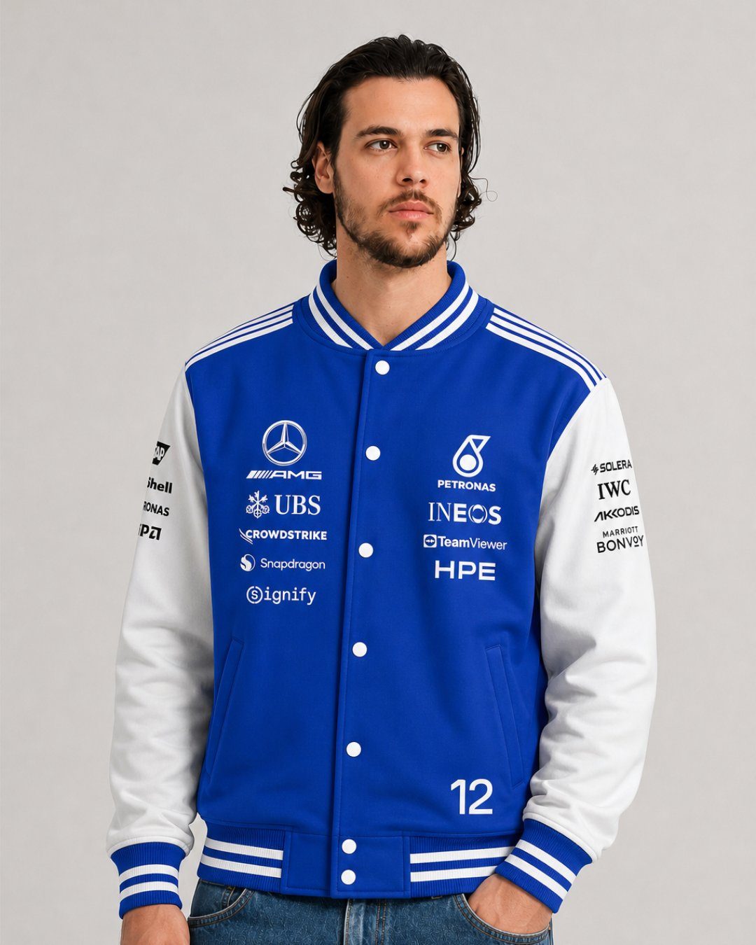 Jaqueta Mercedes F1 Team Kimi Antonelli Azul Royal