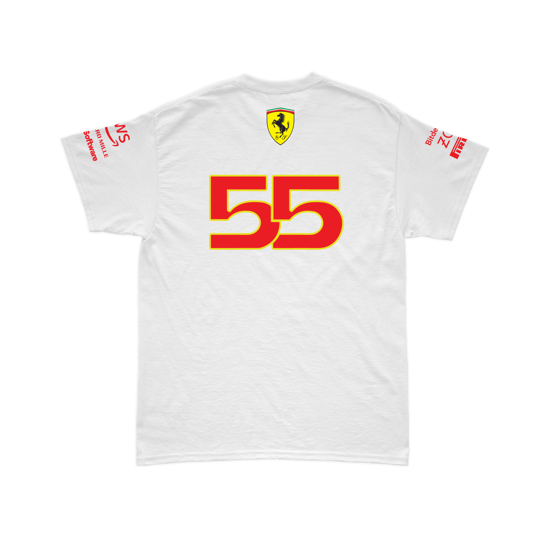Camiseta Algodão Carlos Sainz Ferrari 2024 Branca