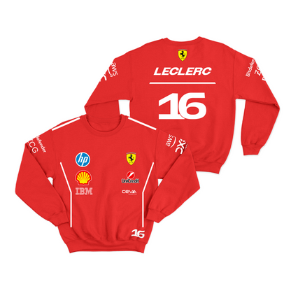 Moletom Ferrari Charles Leclerc 2025 Vermelho