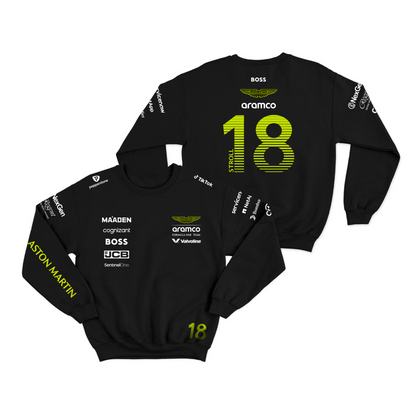 Moletom Aston Martin Lance Stroll 2025 Preto