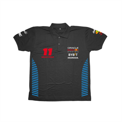 Camisa Polo Sergio Perez Red Bull Racing 2024 Preta