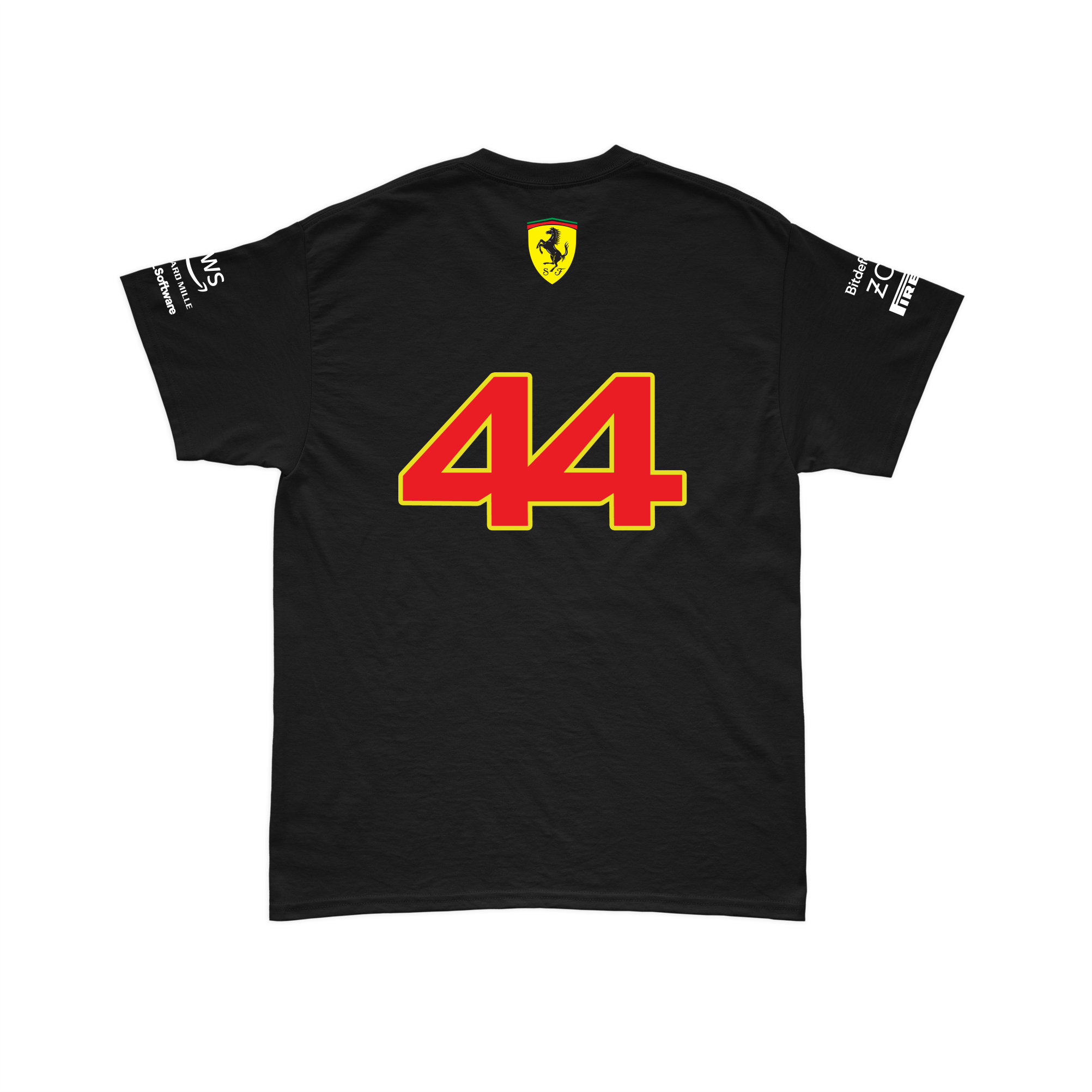Camiseta Algodão Lewis Hamilton Ferrari 2024 Preta