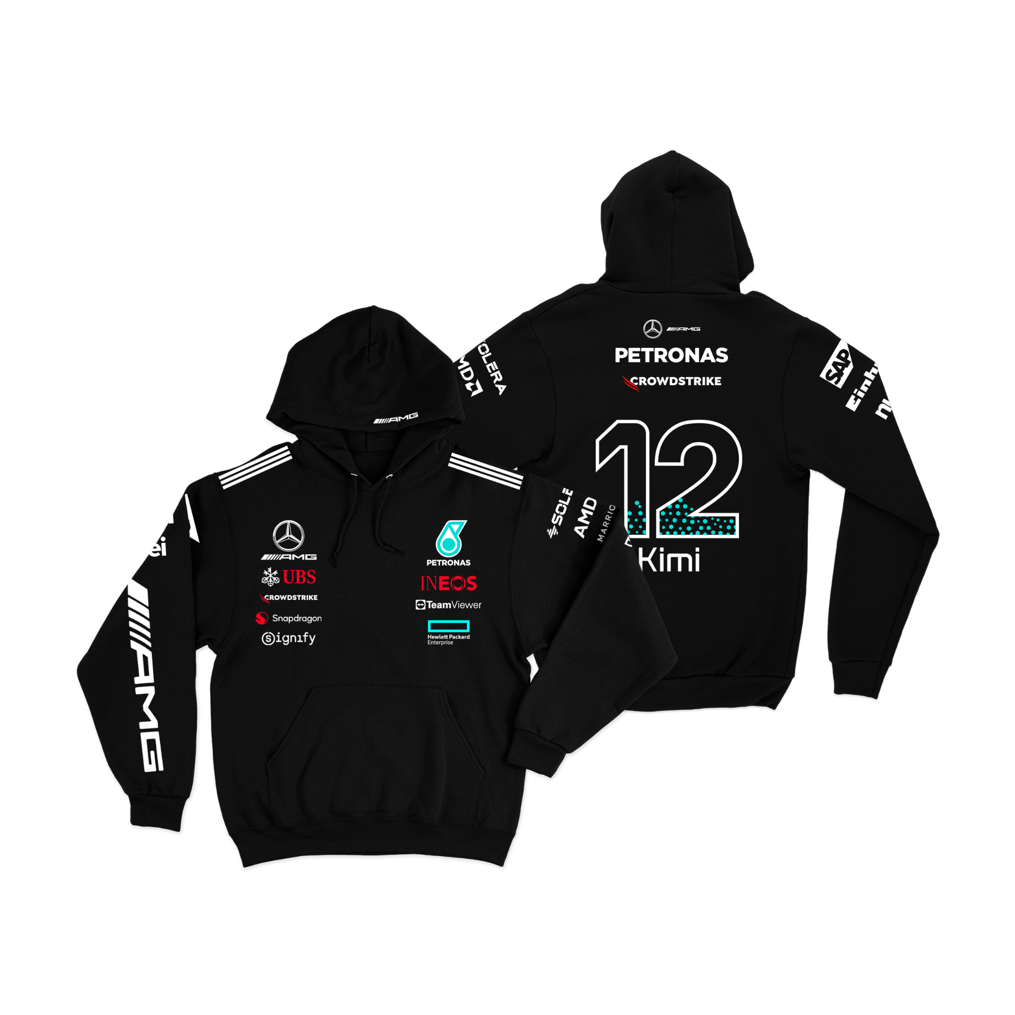 Moletom Canguru Mercedes Kimi Antonelli 2025 Preto