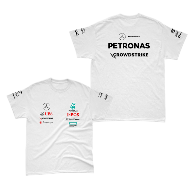 Camiseta Algodão Mercedes 2024 Branca