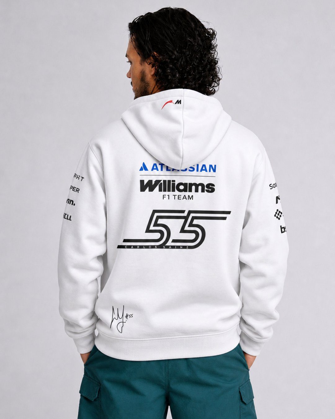 Moletom Canguru Carlos Sainz Williams F1 2026 Branco