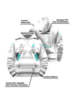 Moletom Canguru Kimi Antonelli Mercedes AMG 2026 Branco