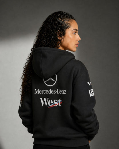 Moletom Canguru Mclaren West Mercedes Retrô Preta