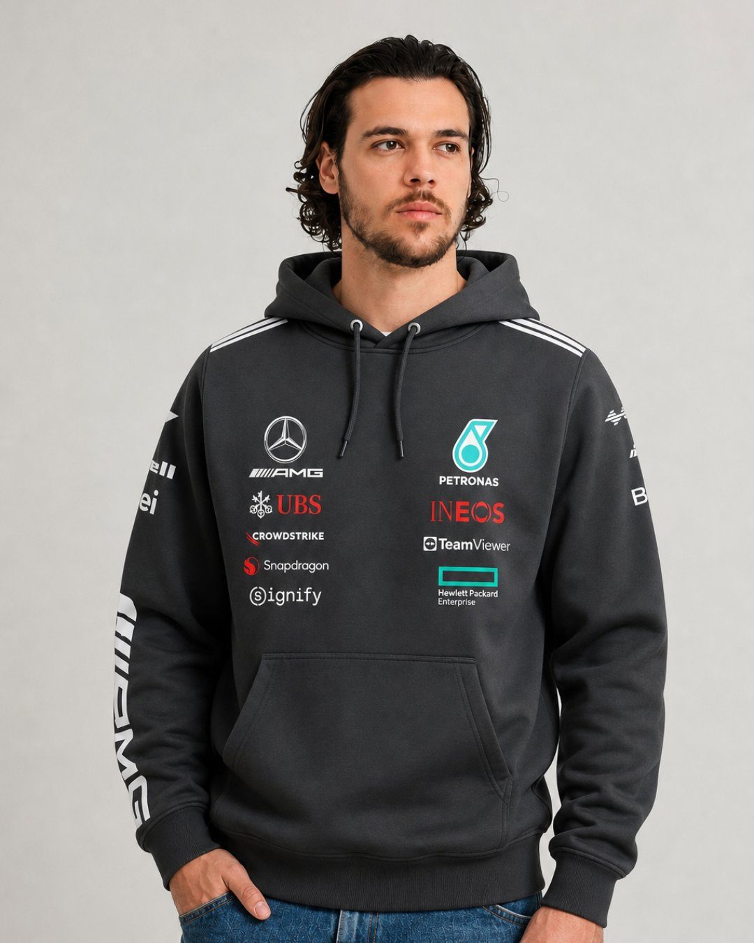 Moletom Canguru Mercedes 2025 Preto