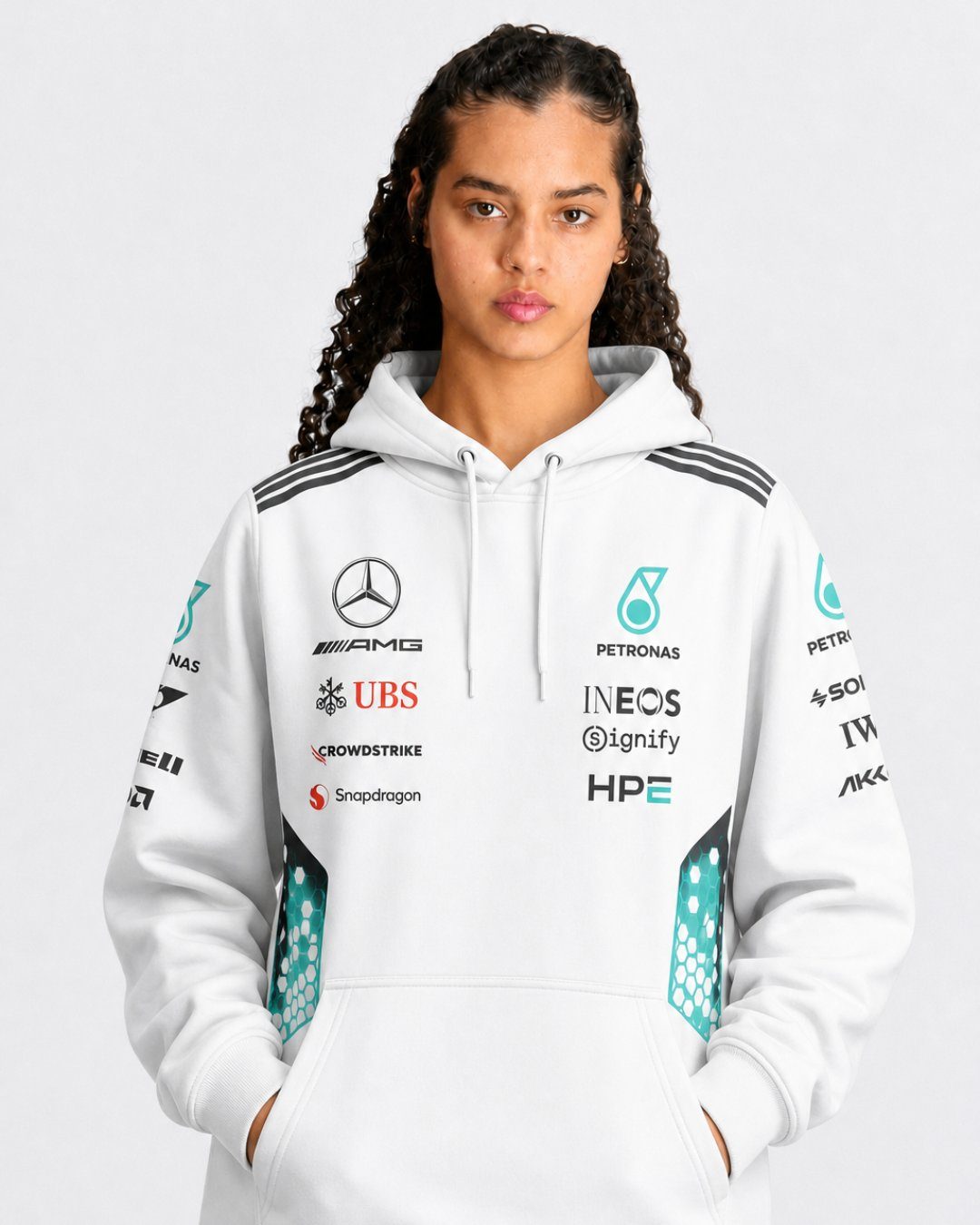Moletom Canguru Mercedes AMG 2026 Branco