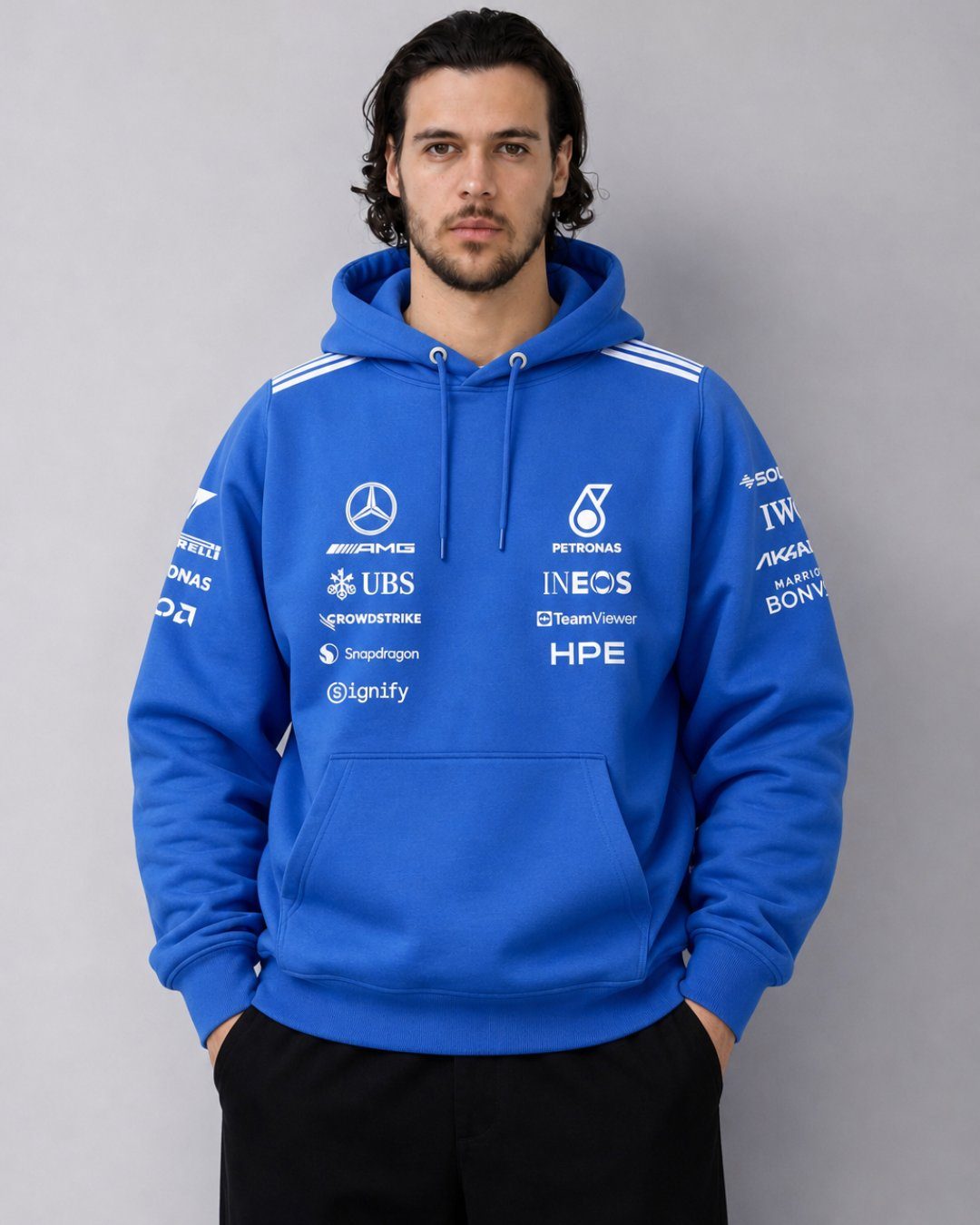 Moletom Canguru Mercedes Blue Edition