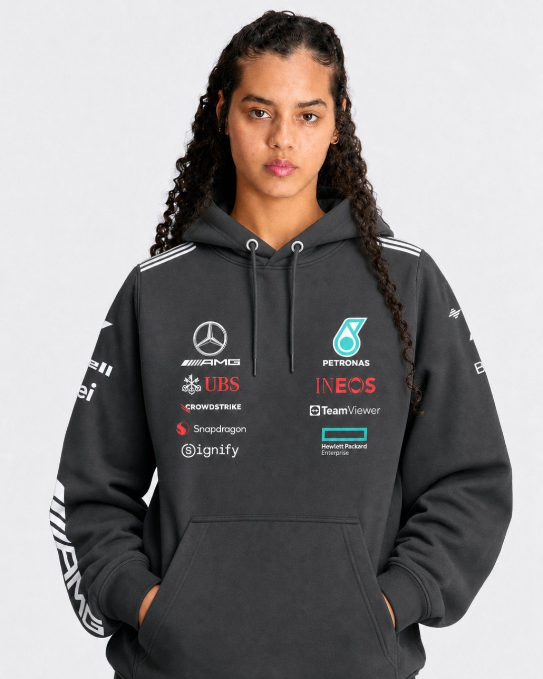 Moletom Canguru Mercedes George Russell 2025 Preto