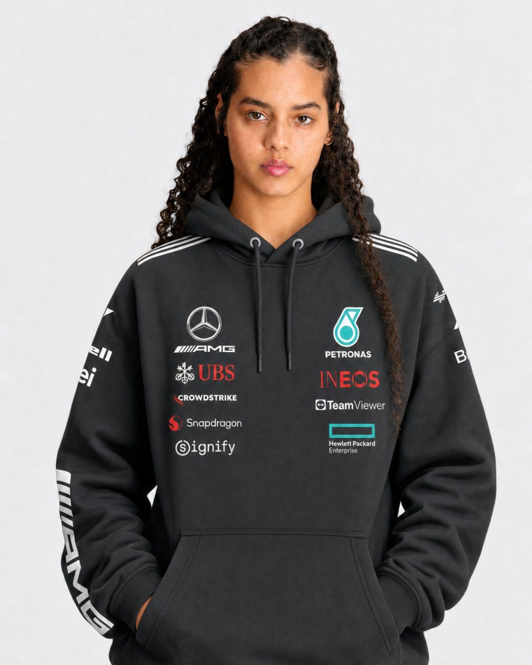 Moletom Canguru Mercedes Kimi Antonelli 2025 Preto