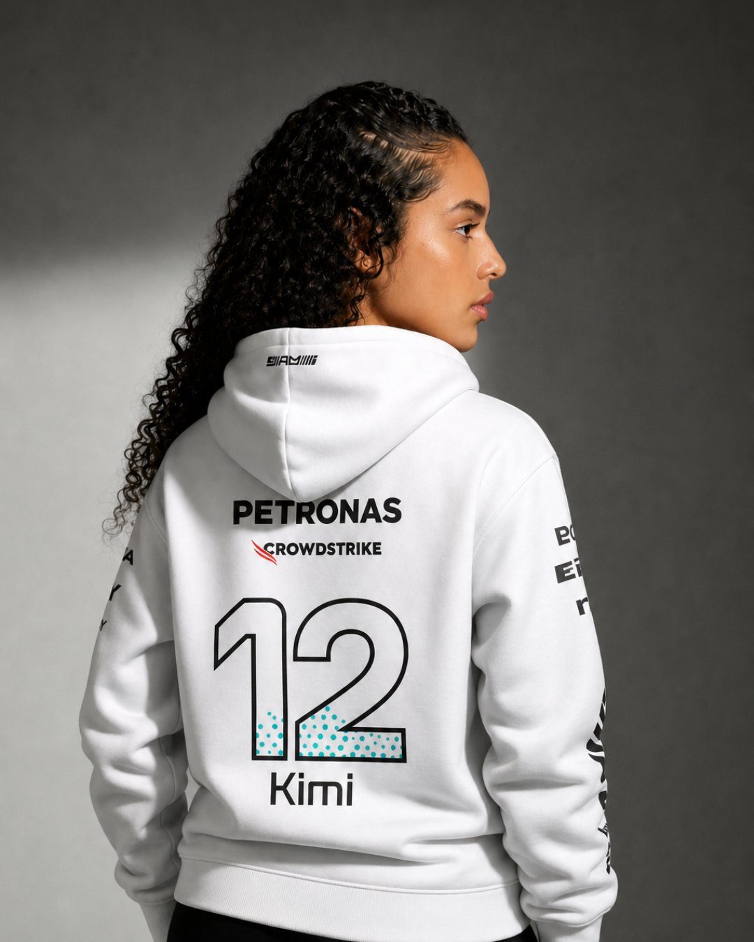 Moletom Canguru Mercedes Kimi Antonelli 2025 Branco