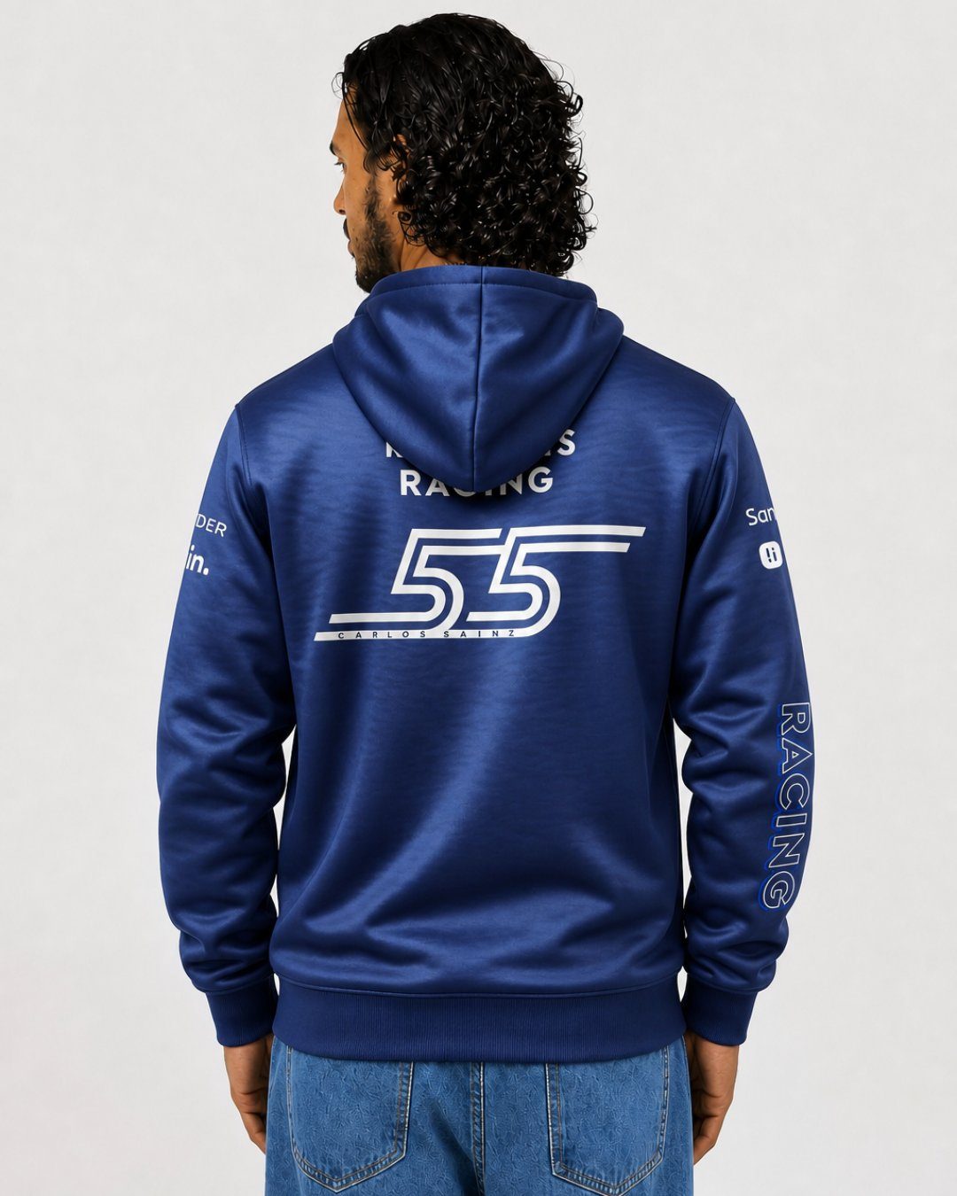 Moletom Canguru Williams Carlos Sainz 2025 Azul Marinho