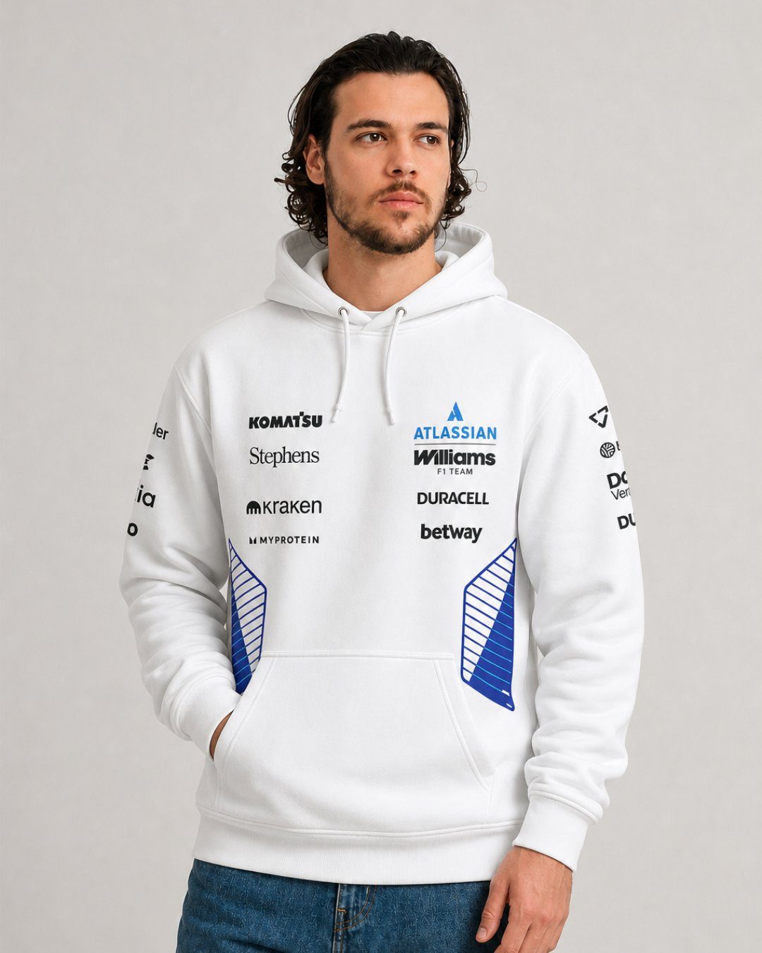 Moletom Canguru Williams F1 2026 Branco