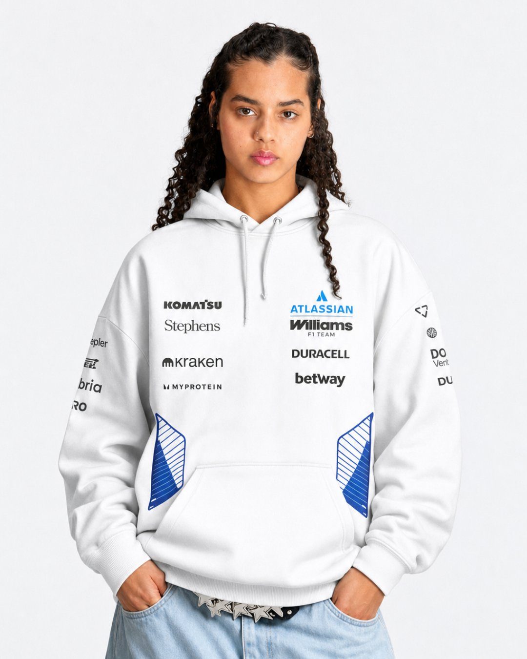 Moletom Canguru Williams F1 2026 Branco