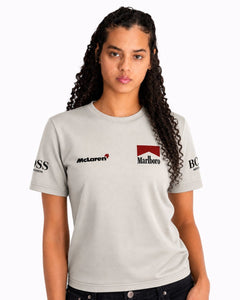 Camiseta Algodão Mclaren Marlboro Retrô anos 90 Off White