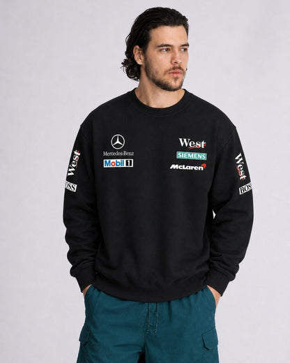Moletom Mclaren West Mercedes Retrô Preto