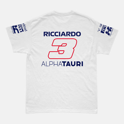 Camiseta Daniel Ricciardo Alpha Tauri 2023 Branca