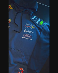 Moletom Canguru Max Verstappen Red Bull 2026 Azul Royal com Marinho