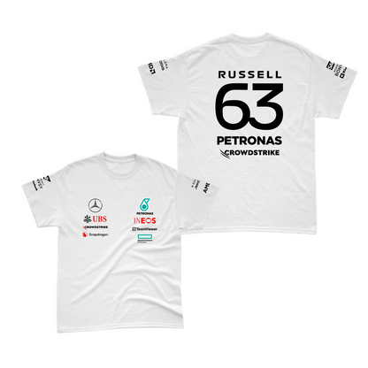 Camiseta Algodão Mercedes 2024 Branca George Russell