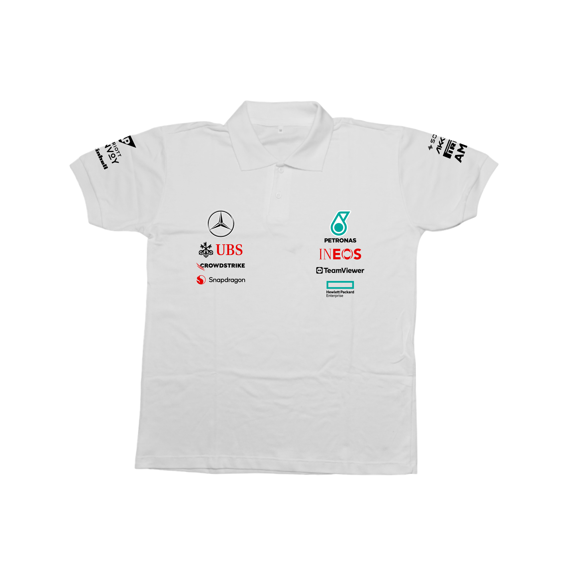 Camisa Polo Lewis Hamilton Mercedes 2024 Branca