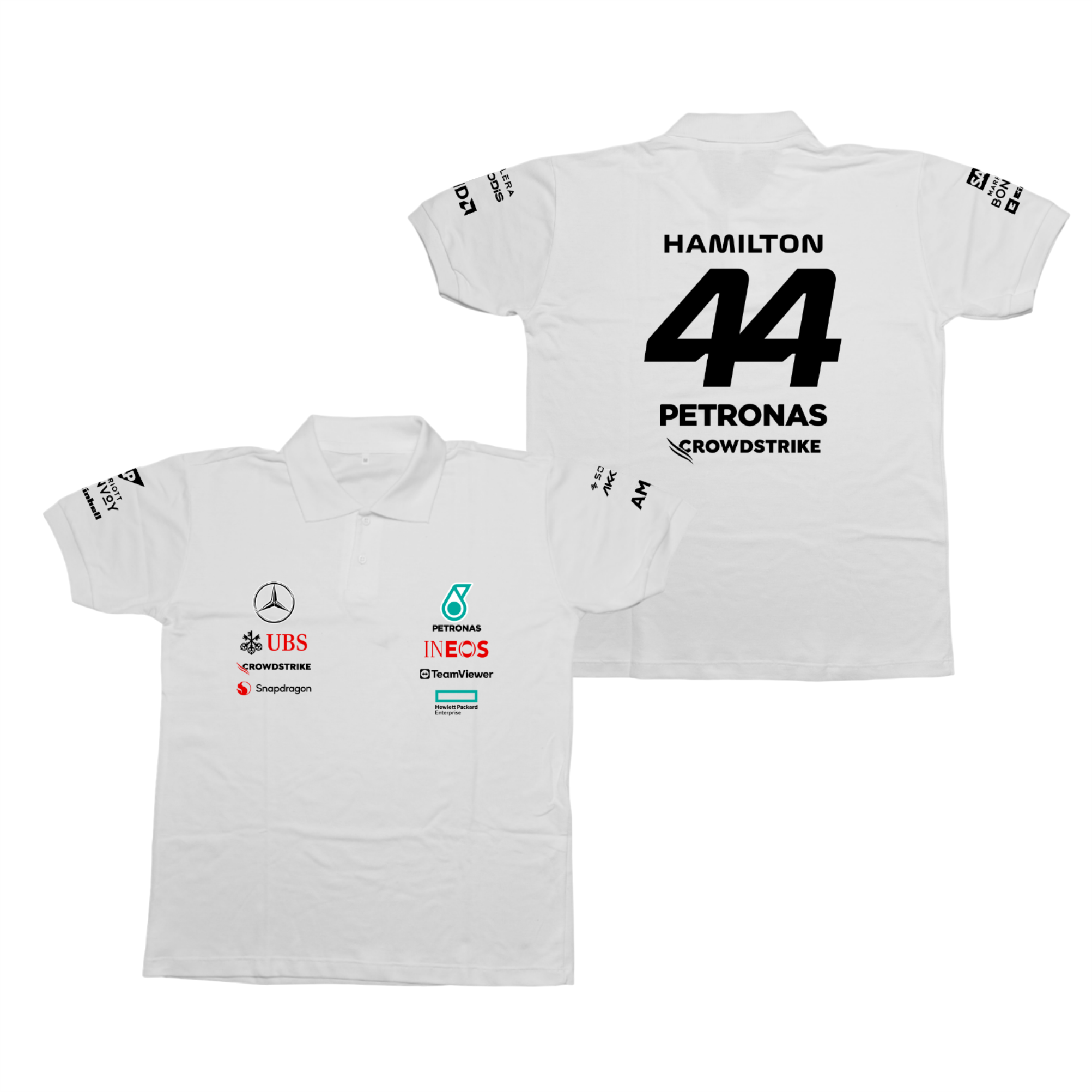 Camisa Polo Lewis Hamilton Mercedes 2024 Branca