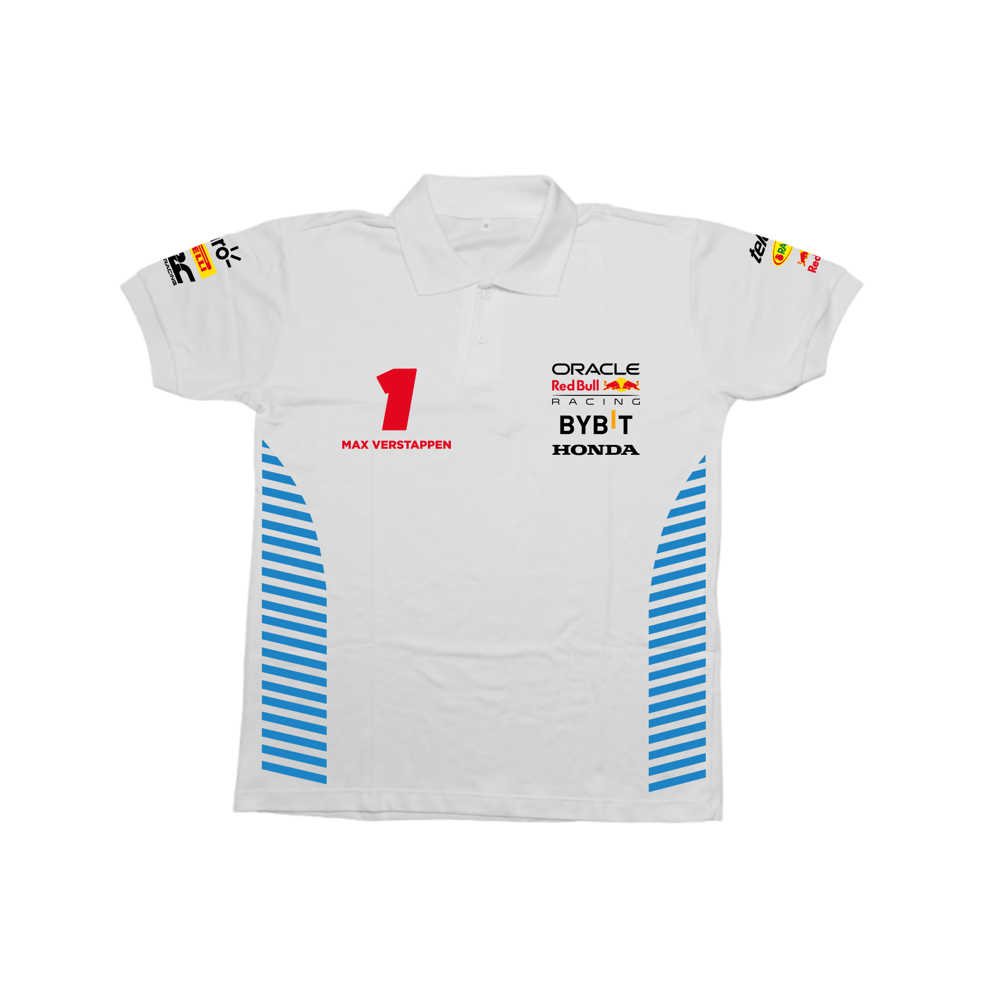 Camisa Polo Max Verstappen Red Bull Racing 2024 Branca