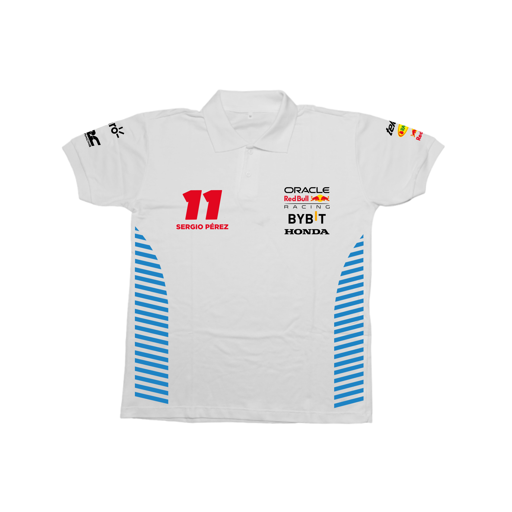 Camisa Polo Sergio Perez Red Bull Racing 2024 Branca