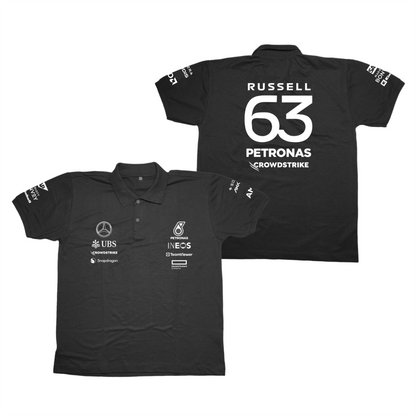 Camisa Polo George Russell Mercedes 2024 Preta