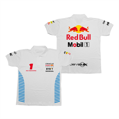 Camisa Polo Max Verstappen Red Bull Racing 2024 Branca