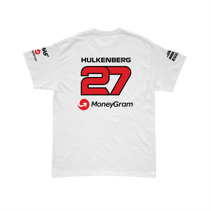 Camiseta Algodão Nico Hulkenberg Haas F1 2024 Branca