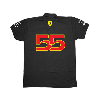 Camisa Polo Carlos Sainz Ferrari 2024 Preta