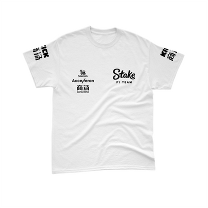 Camiseta Algodão Zhou Stake Sauber 2024 Branca