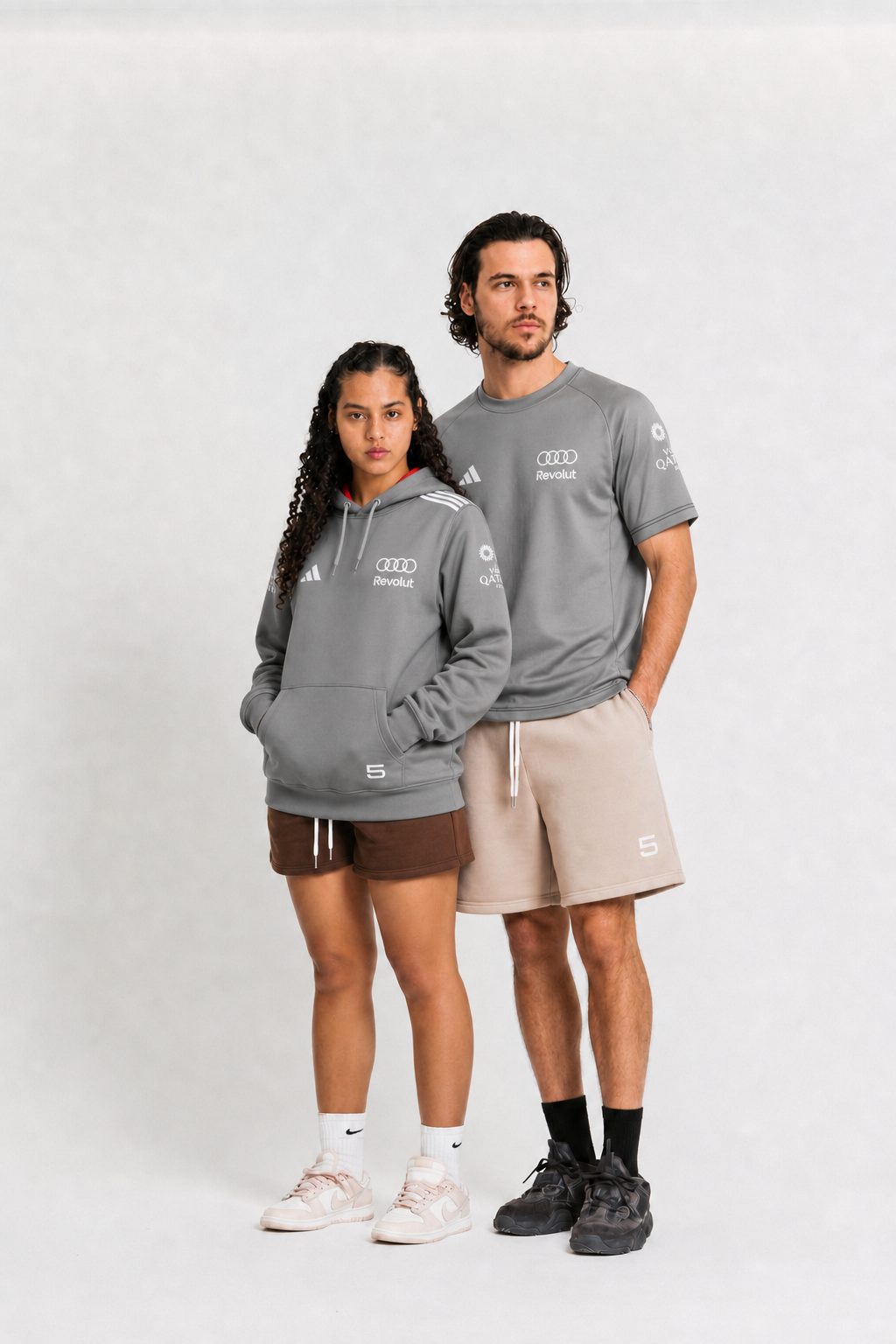 Combo Silver Bortoleto Audi Moletom Canguru + Camiseta Dryfit Cinza