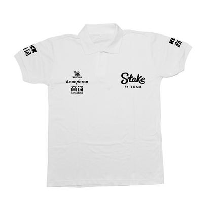 Camisa Polo Zhou Stake Sauber 2024 Branca