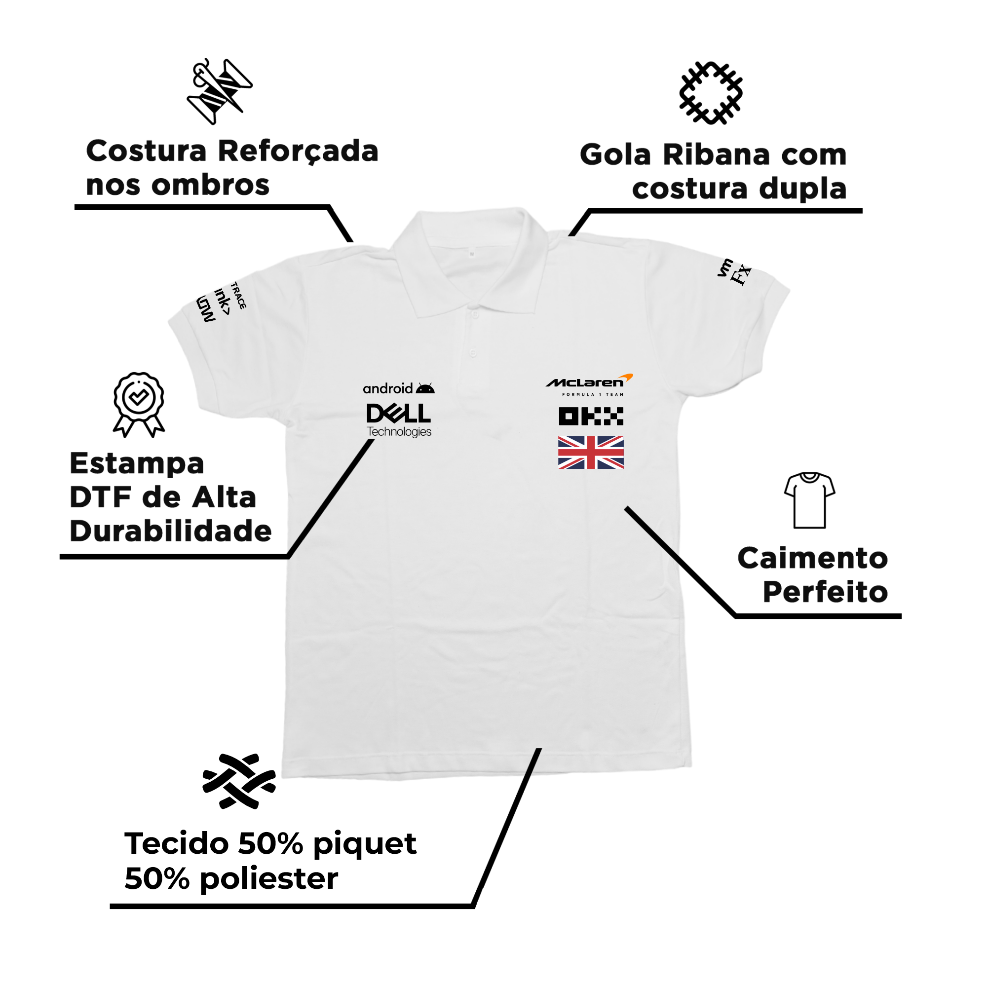 Camisa Polo Mclaren 2024 Branca