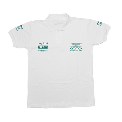 Camisa Polo Fernando Alonso Aston Martin 2024 Branca