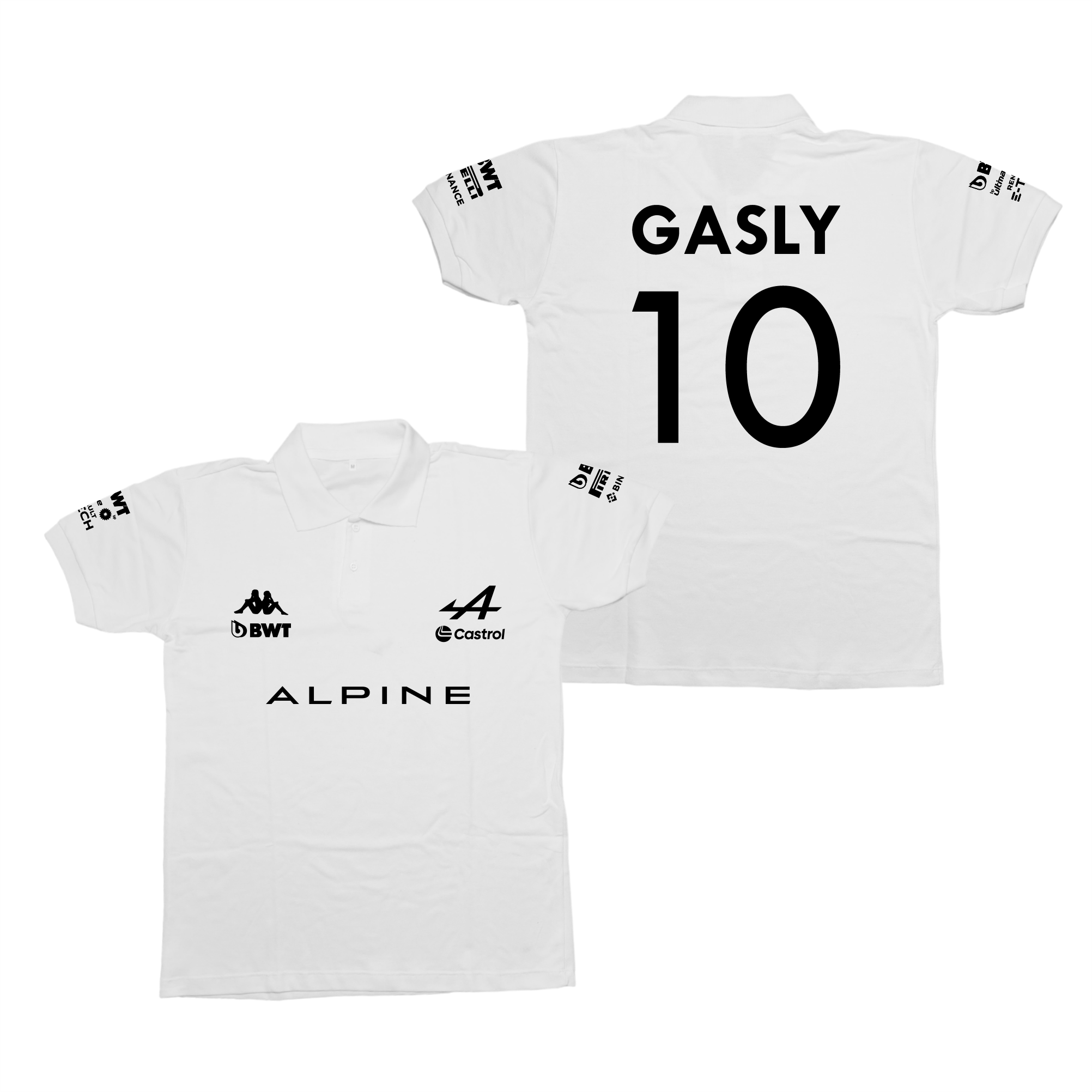 Camisa Polo Pierre Gasly Alpine F1 2024 Branca