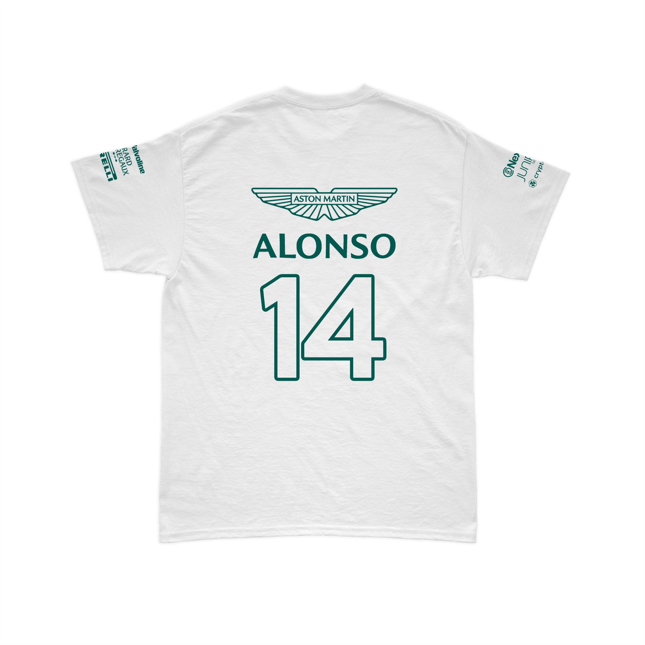 Camiseta Algodão Fernando Alonso Aston Martin 2024 Branca