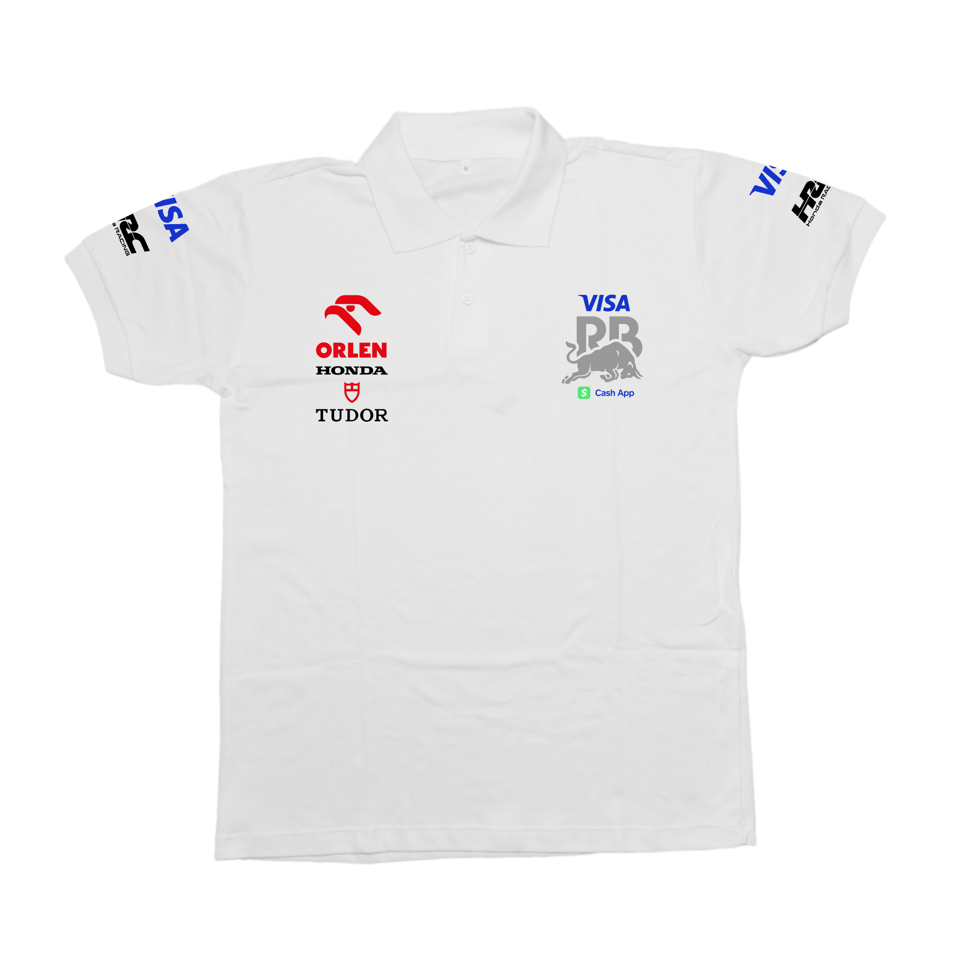 Camisa Polo Tsunoda Visa Racing Bulls Branca 2024